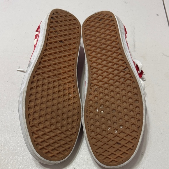 Vans Men’s Red and White Checkered Sneakers - Picture 4 of 5